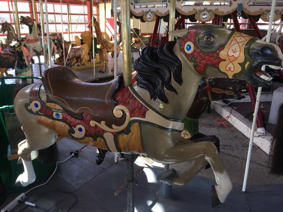 Restored carousel animal, a horse, from The Henry Ford Museum, Greenfield Village, Dearborn, MI