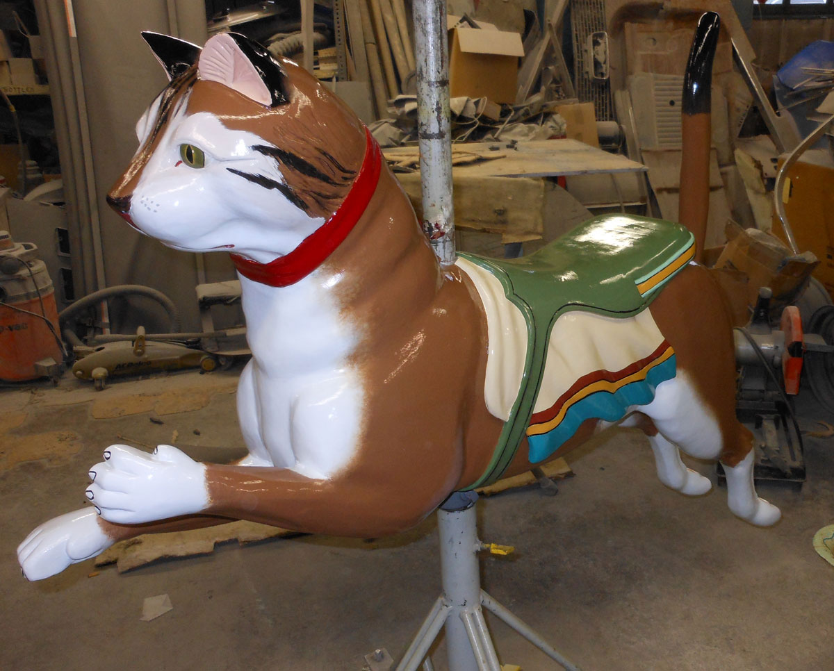 Restored carousel cat from The Henry Ford Museum, Greenfield Village, Dearborn, MI