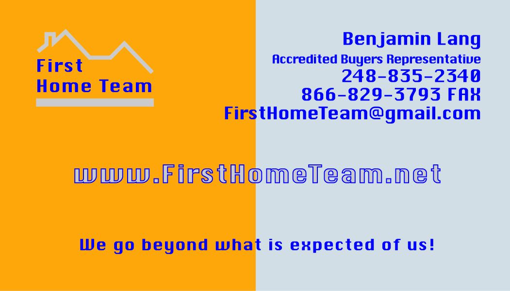 First Home Team business card