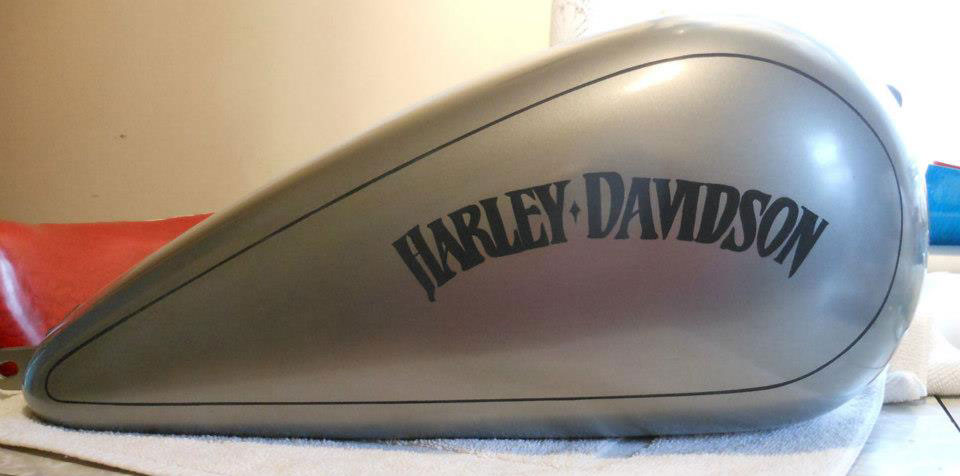 Pinstripes by Julie Fournier on Pinstriped Harley motorcycle tank