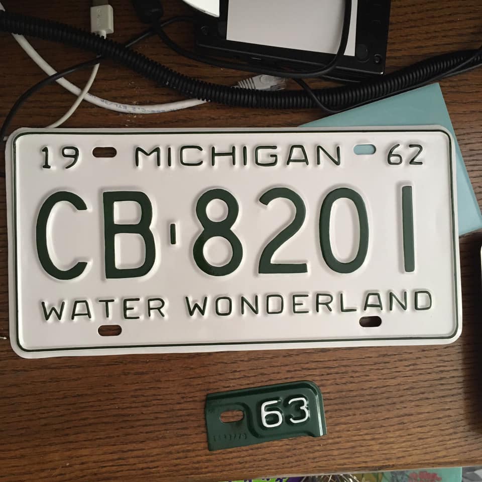painted license plate by Julie Fournier