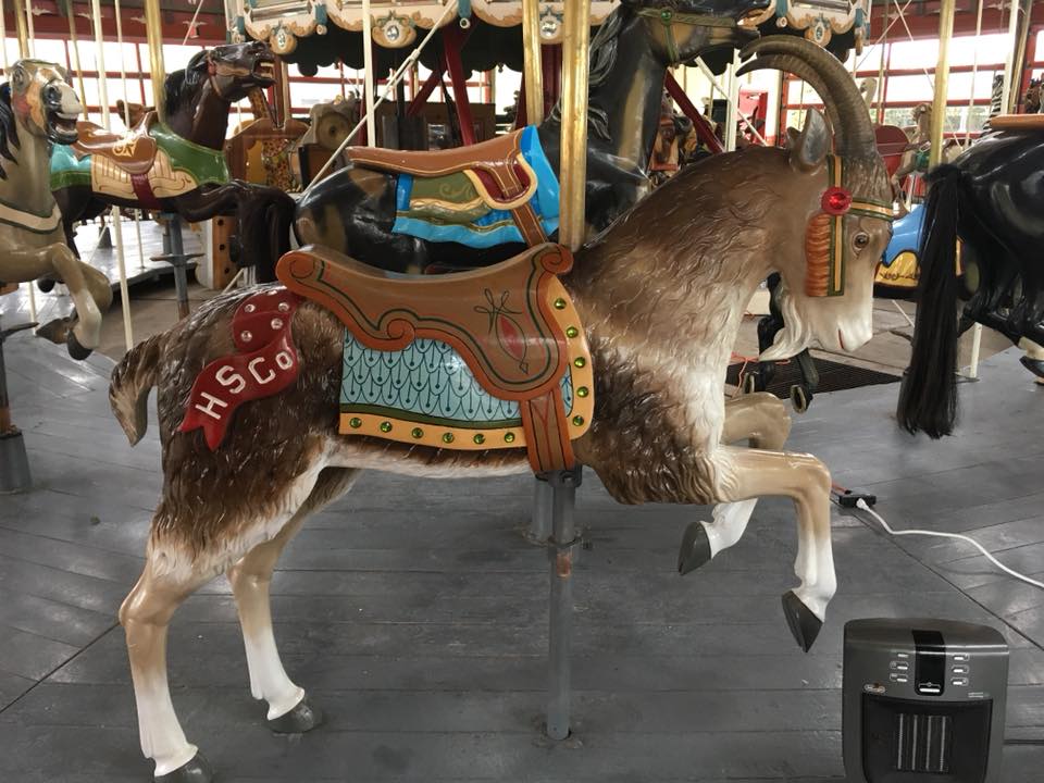 Restored carousel animal, a goat, from The Henry Ford Museum, Greenfield Village, Dearborn, MI