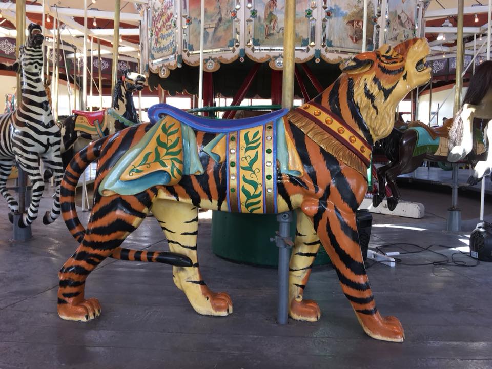 Restored carousel animal, a tiger, from The Henry Ford Museum, Greenfield Village, Dearborn, MI