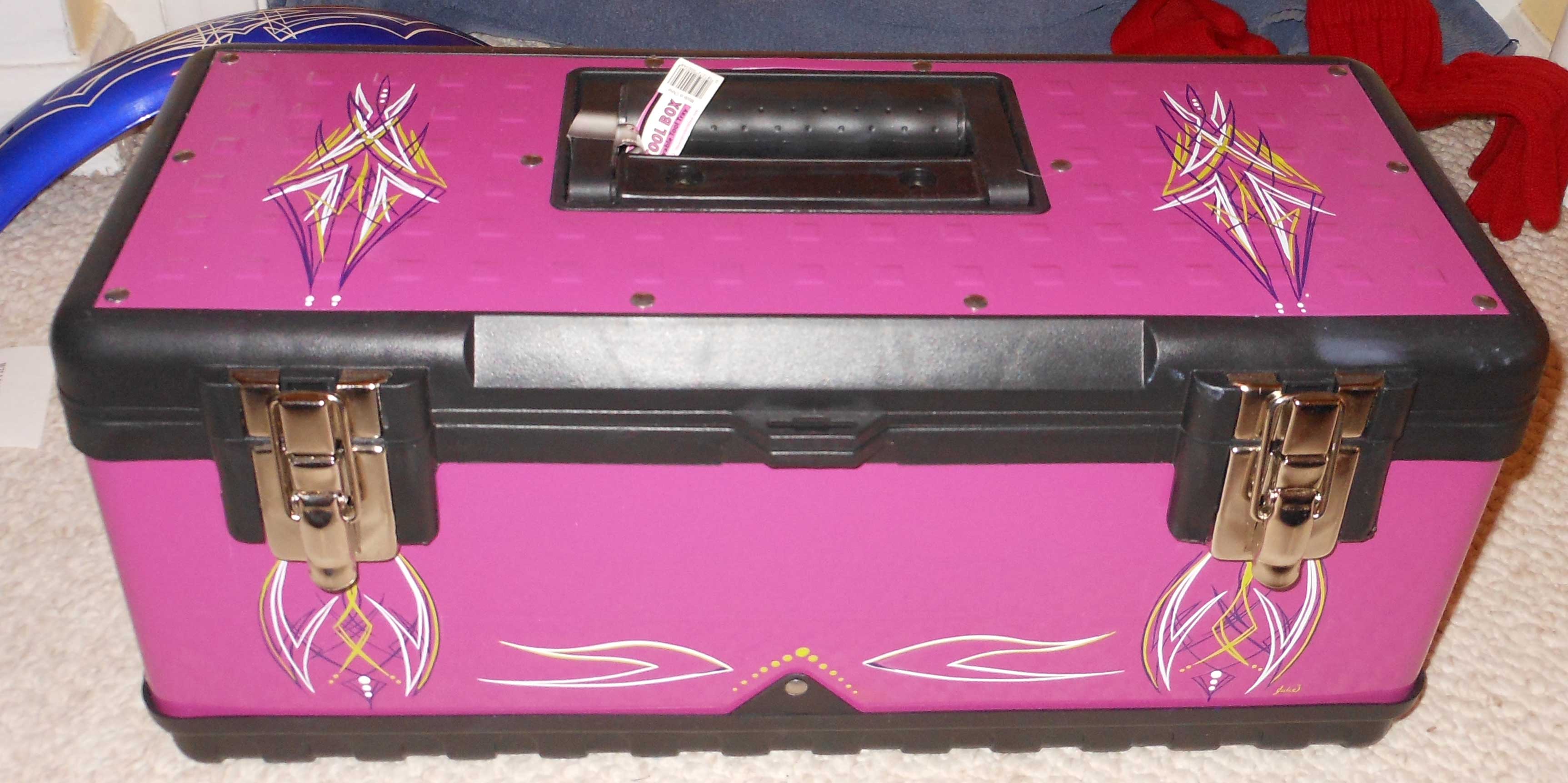 Pinstriped toolbox by Julie Fournier
